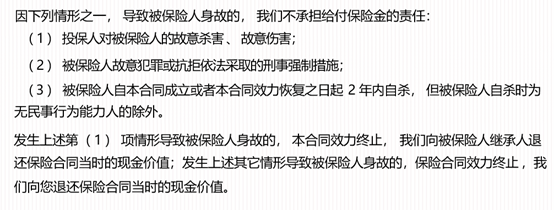 阳光寿免责条款